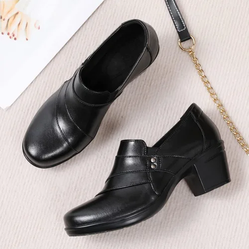 Vista 5 de Mocasines para mujer, casuales, cómodos, zapatos de tacón para mujer, mocasines y zapatos de trabajo para oficina, zapatos de negocios elegantes
