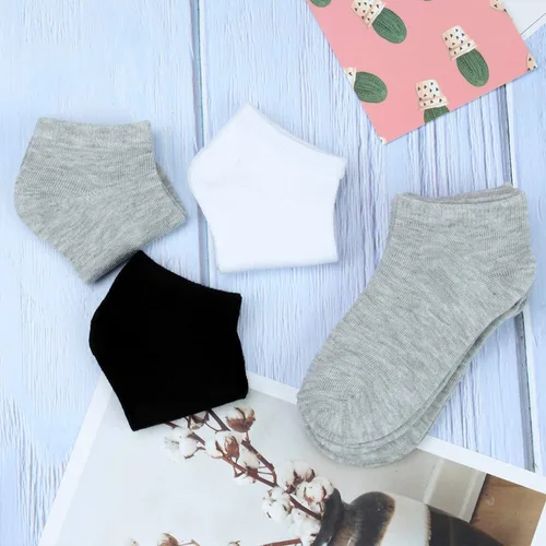 Vista 4 de Cooraby 15 pares de calcetines de corte bajo para niños y adolescentes calcetines de tobillo para niños grandes o niñas
