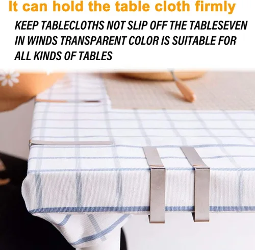 Vista 4 de 60 clips para mantel, clips de mesa de picnic resistentes, abrazaderas de acero inoxidable, soportes para manteles de mesa, ideales para el hogar