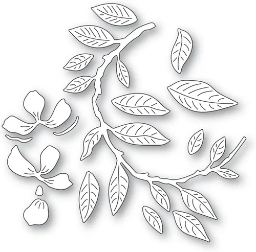 Vista 2 de Troqueles de flores y hojas para hacer tarjetas, hojas florales creativas, troqueles de corte de metal para álbumes de recortes, manualidades