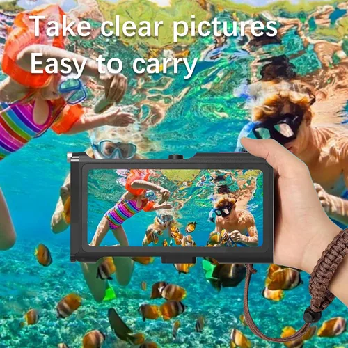 Vista 6 de ShellBox Case Funda de buceo de 3ª generación para Samsung Galaxy y iPhone Series, teléfonos universales [4.9-6.9 pulgadas], buceo de 49.2 ft/50