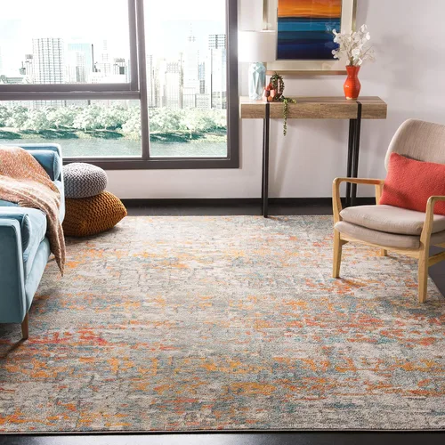 Vista 20 de SAFAVIEH Colección Madison - Alfombra de acento 2'2" x 4', negro y dorado, diseño abstracto moderno, no desprende pelusa y fácil cuidado, ideal