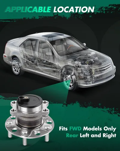 Vista 2 de SCITOO Kit de montaje de buje de rueda trasera 512332 5 pernos con sensor ABS apto para Dodge Avenger para Jeep Patriot Sebring para Dodge Caliber