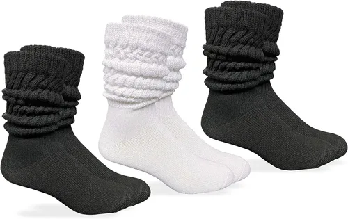 Vista 4 de Jefferies Socks Calcetines Slouch de Punto de Algodón Grueso y Pesado para Hombre, Paquete de 3 Pares Blanco