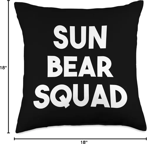 Vista 4 de Sun Bear Squad Funny Sun Bear Lover - Almohada de 18 x 18 pulgadas, multicolor