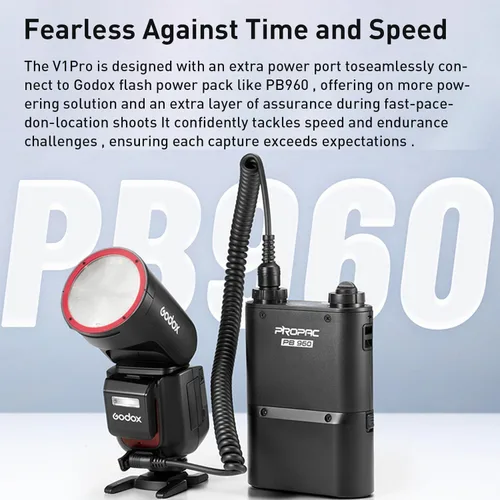 Vista 6 de Godox V1 Pro C V1Pro-C versión USA Flash de cámara compatible con cámara Canon Flash Speedlite, 76Ws 2.4G TTL 1/8000 HSS, 500 flash de potencia