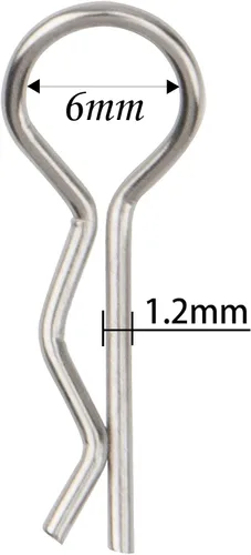 Vista 6 de ShareGoo - Paquete de 8 clips de metal en R con cuerda antipérdida de acero para carrocería RC compatible con 1/8 1/10 Traxxas HSP Arrma Axial Negro