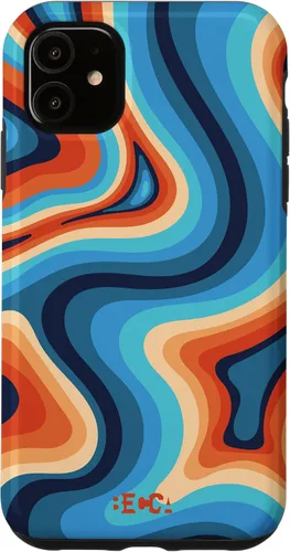 Vista 8 de Funda psicodélica para iPhone 16 Retro Groovy Liquid Swirl Hippie 70's 80's