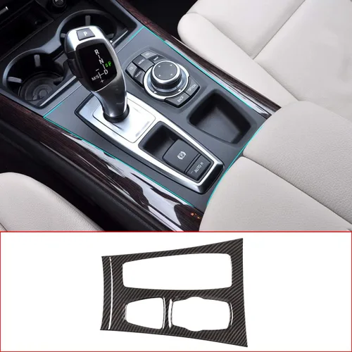 Vista 2 de Cubierta de plástico ABS para panel de palanca de cambios para consola central de automóvil, accesorios para BMW X5 X6 E70 E71 2008-2013, conducción