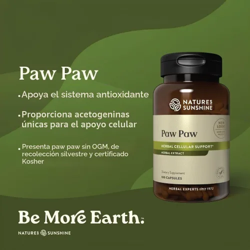 Vista 2 de NATURE'S SUNSHIN 180 cápsulas regeneradoras de células Paw Paw