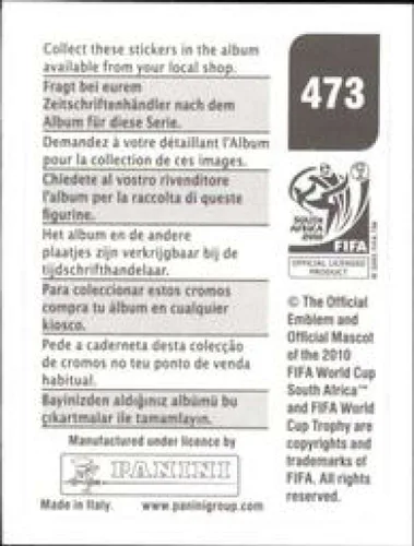 Vista 2 de Pegatinas de la Copa Mundial de la FIFA de Panini 2010 #473 Marek Cech Eslovaquia - Adhesivo oficial de álbum de fútbol (2 pulgadas x 1.5 pulgadas)