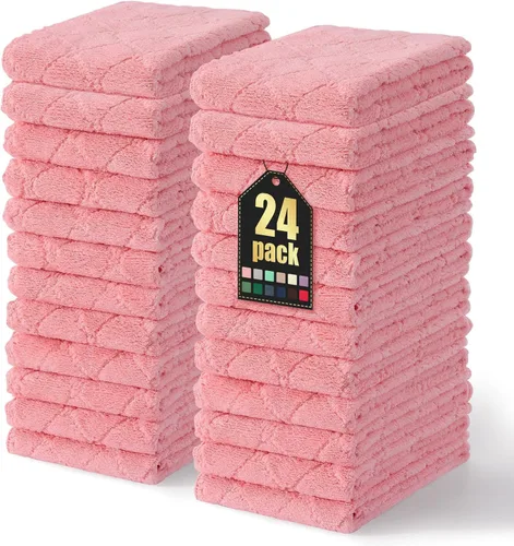 Vista 79 de Homaxy - Paquete de 12 trapos de cocina (13 x 19 pulgadas, marrón), de terciopelo coral supersuaves y absorbentes para lavar platos, paño