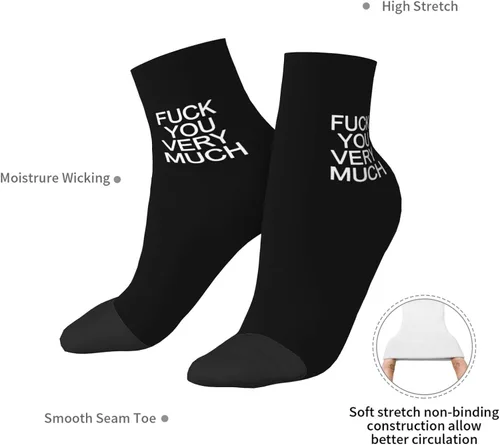 Vista 7 de Fuck You Very Much Calcetines de tobillo de verano de corte bajo para deportes, cómodos, transpirables, calcetines casuales para hombres y mujeres
