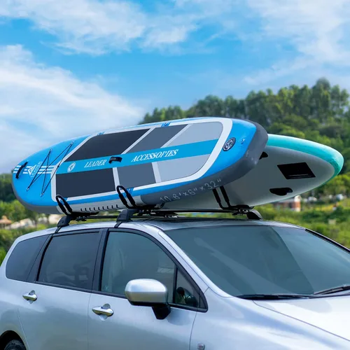 Vista 2 de XCAR Soporte Universal para Techo de 2 Pares para Kayak, Tabla de Surf, Canoa, SUP, Tabla de Paddleboard, Tabla de Esquí - Portaequipajes