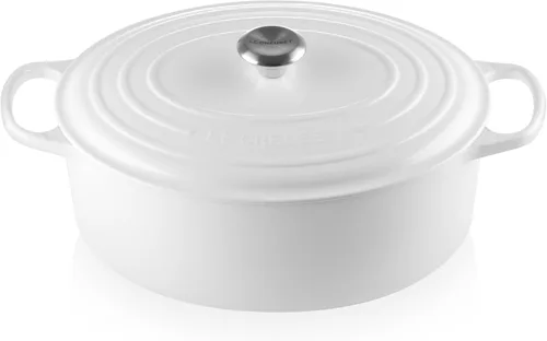 Vista 28 de Le Creuset - Olla holandés redonda con tapa de cocina, hecha de hierro fundido esmaltado, 6.75 cuartos de galón, color alcachofa, colección signature