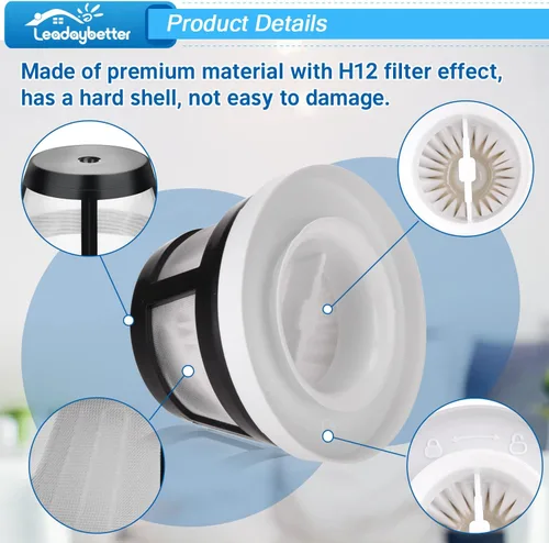 Vista 3 de Leadaybetter 29869 Filtros compatibles con Bissell AeroSlim 29869 29861 29867 29868 29866 2986 29864 2986T 29863, paquete de 4 repuestos de filtro