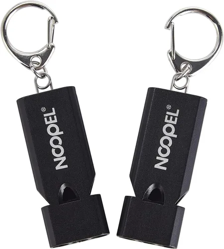 Vista 4 de Whistle Emergency Noopel - Silbatos de supervivencia de tres tubos, paquete de 2 con cordón y llavero para senderismo, camping, kayak, deportes