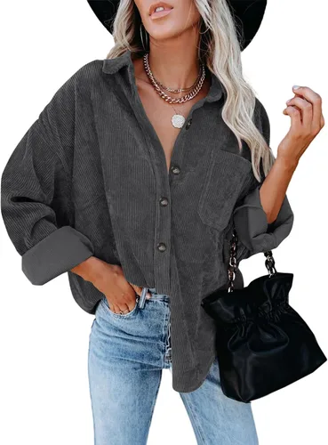 Vista 76 de ZOLUCKY Chaqueta de manga larga con botones para mujer, talla grande, blusas