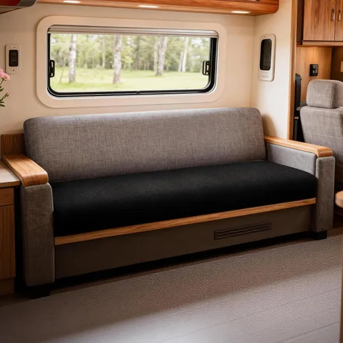 Vista 7 de Fundas de cojín impermeables para comedor de caravana, tela elástica, repuesto para asiento de cámper, funda lavable para sofá de caravana, diseñada