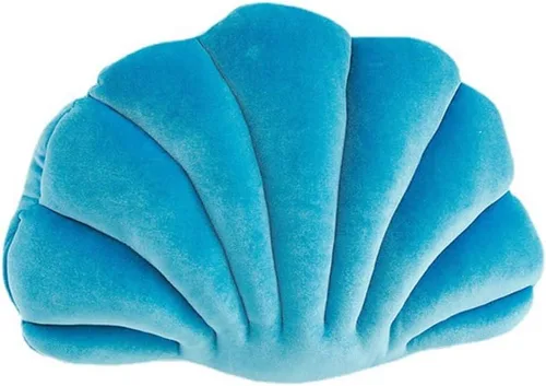 Vista 12 de Almohada con forma de concha de mar de terciopelo blanco, almohada de felpa con temática de mar y océano, almohada decorativa para cama, sofá