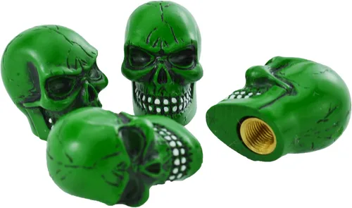 Vista 10 de Tapas de Llanta de Coche con Calavera Tapas de Rueda de Bicicleta Esqueleto Cubiertas de Vástago de Válvula de Aire para la Mayoría de Vehículos