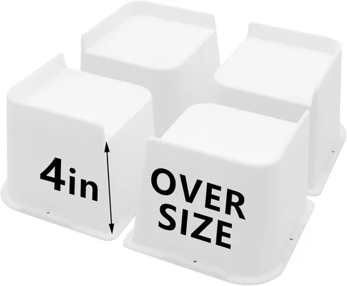 Vista 36 de Paquete de 4 elevadores de cama de 1 pulgada, elevadores de muebles de 2 pulgadas, negros, elevadores de cama resistentes para mesa, sofá, silla