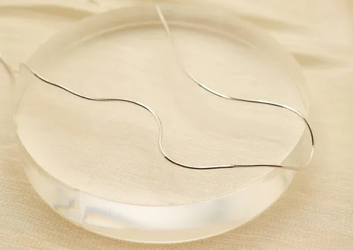Vista 3 de PORI JEWELERS Cadena de serpiente italiana mágica de plata de ley 925 de 0.039 pulgadas, 8 caras, para mujer, fabricada en Italia