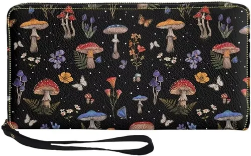 Vista 21 de Coldinair Cartera de piel sintética con cierre de cremallera para mujer, con bloqueo RFID, monedero para teléfono con correa para viaje, Añade tu
