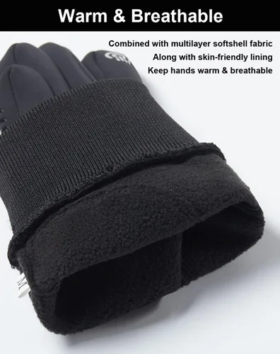 Vista 6 de Guantes de invierno para hombres y mujeres, guantes de pantalla táctil, guantes de correr, guantes de ciclismo, guantes cálidos