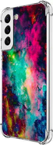 Vista 18 de Funda para Galaxy S22, Protección Azul con Flores de Mariposa y Rosas, Funda Anti-Choque y Anti-Arañazos de TPU de Cuerpo Completo para Samsung
