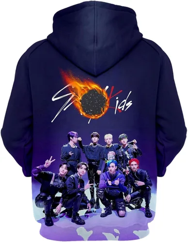 Vista 2 de Kpop Sudaderas con capucha 3D impresas unisex sudaderas sudadera chaqueta para mujeres y hombres
