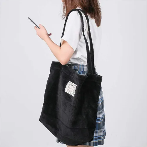 Vista 2 de Bolsos de hombro para mujer, bolsos de mano casuales de pana