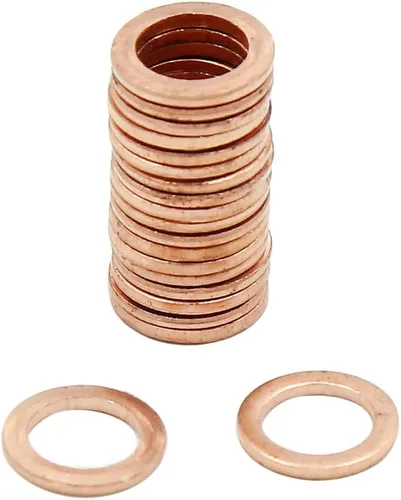 Vista 15 de X AUTOHAUX Anillo de sellado plano de cobre métrico M6 x 0.354 in x 0.039 in para tuerca de tornillo