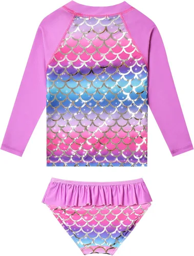 Vista 2 de QPANCY traje de baño para niñas con protección solar UPF 50+