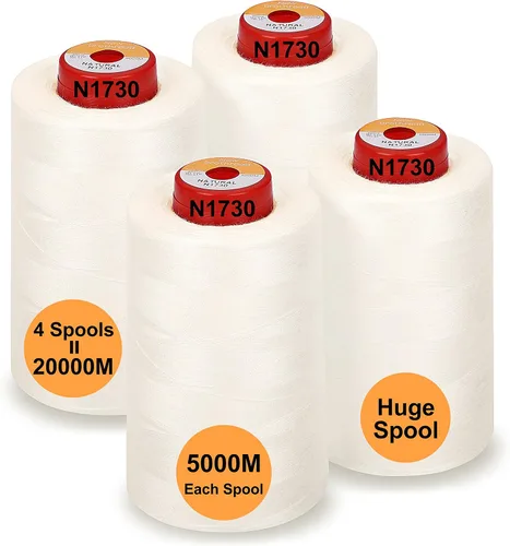 Vista 33 de New brothread - 30 opciones - 2 conos grandes de 5500Y (5000M) cada uno de hilo de poliéster hilado multiusos 40S/2 (Tex27) para serger, overlock
