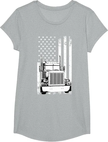 Vista 47 de Camión conductor bandera americana camionero vintage hombres mujeres regalo camiseta