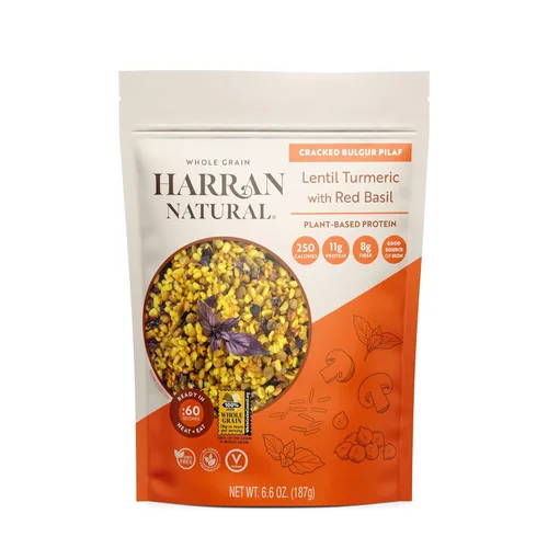 Vista 11 de Harran Natural Freekeh Pilaf – Grano antiguo, alto en proteínas, vegano, comida lista sin OMG con champiñones, albahaca roja y garbanzos asados, 6.6