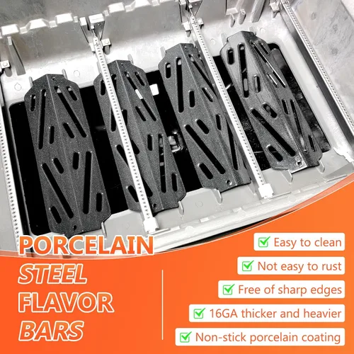 Vista 3 de QuliMetal Deflectores de Calor para Parrilla para Weber GS4 Genesis II E-410, E-415, E-435, Piezas de Parrilla para Parrillas de Gas Weber Genesis