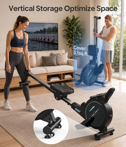 Vista 8 de Wenoker Rowing Machine for Home, Magnetic Rower Machine, 350 LB Weight Capacity, 16-Level Silent Resistance Row Machine for Gym Exercise