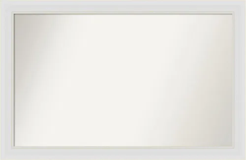 Vista 287 de Amanti Art Espejo de baño blanco para sobre el fregadero, 24 x 26 pulgadas, espejo rectangular blanco y blanco, marco de madera contemporáneo