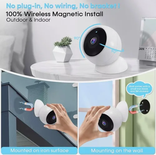 Vista 7 de VicoHome CG9 - Cámara inalámbrica para exteriores - Cámara de seguridad WiFi HD 2K, audio de 2 vías, visión nocturna a color, alimentada por