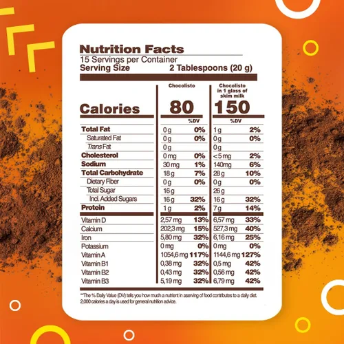 Vista 8 de Chocolisto - Bebida instantánea de chocolate, bebida nutritiva con vitaminas y minerales, 10.5 onzas, paquete de 1.