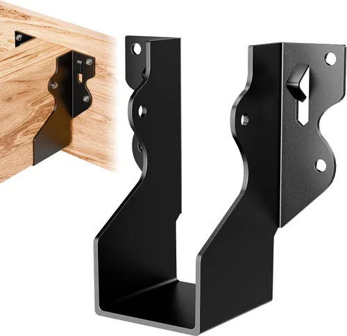 Vista 20 de 10 piezas de bridas para huracanes negras resistentes para vigas, correas para techos de huracanes de calibre 13, espesor de 2.2mm, ajustables