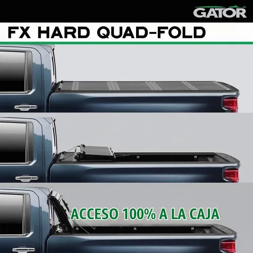 Vista 2 de Gator FX Hard Quad-Fold - Cubierta Tonneau para caja de camioneta 8828120 Se adapta a 2014 - 2018, 2019 Ltd/Lgcy Chevy Silverado caja de 5' 10