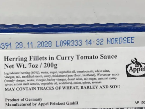 Vista 2 de Appel Filetes de Arenque en Salsa de Tomate y Curry - 7.05 oz