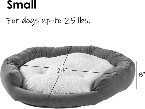 Vista 9 de Maddie Donut - Cama para perro con almohada central extraíble, color crema, pequeña (24 x 24 pulgadas)