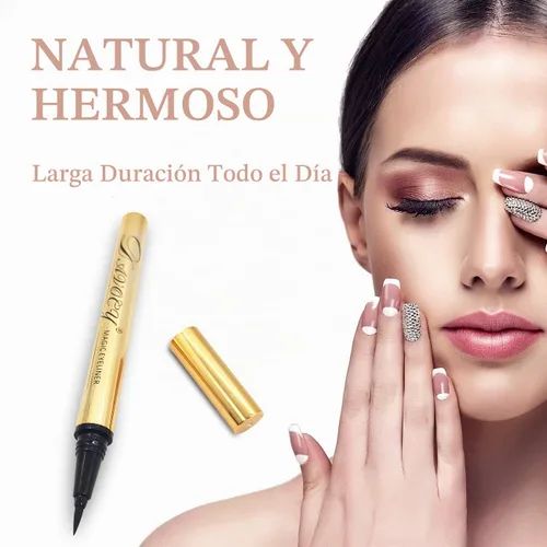 Vista 5 de Delineador de ojos magnético para pestañas postizas, sin necesidad de pegamento, adecuado para ojos sensibles, impermeable y a prueba de aceite