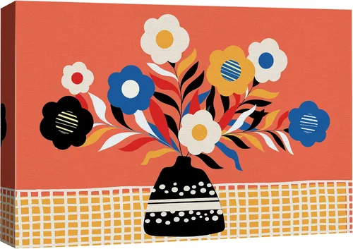 Vista 20 de SIGNFORD - Lienzo impreso en lienzo para pared, diseño de flores blancas en floreros de cristal, ilustraciones florales, estilo moderno, grupo