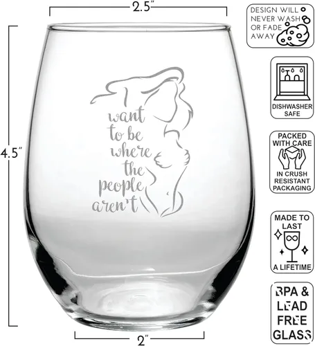 Vista 2 de I Want to be Where the People Aren't – Regalo de copa de vino sin tallo de 15 onzas – Ideal para los fanáticos de la Sirenita – Inspirado en Ariel