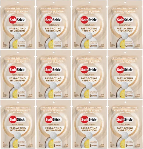 Vista 13 de SaltStick Electrolyte FastChews - 120 unidades sabor manzana verde - Tabletas masticables de electrolitos para la hidratación, pastillas de sal - 10